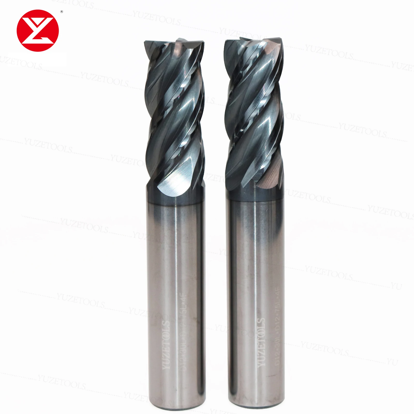 Solid Carbide Square End Mill Bit Milling Cutter Bits 6mm 8mm 10mm 12mm CNC Tools AiTiCrN Coating for Steel, Stainless Steel