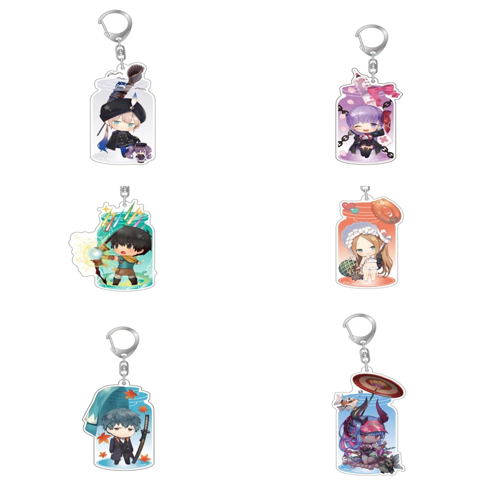 6CM Hot Game Anime FGO Acrylic Keychain Model Cosplay Charm Characters Ornament Accessories Goods Collection Gifts