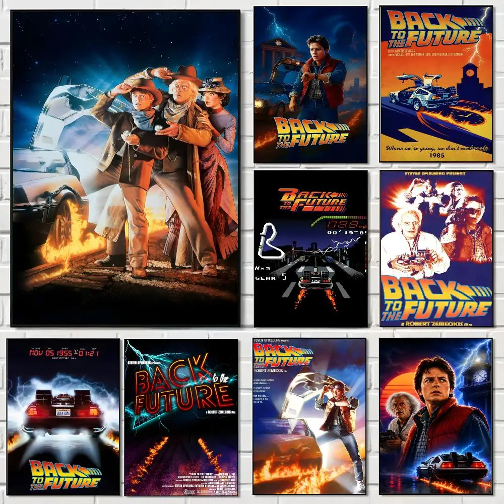 Classic Movie B-Back to the Future Poster Pegatina artistica HD autoadhesiva impermeable para salon dormitorio