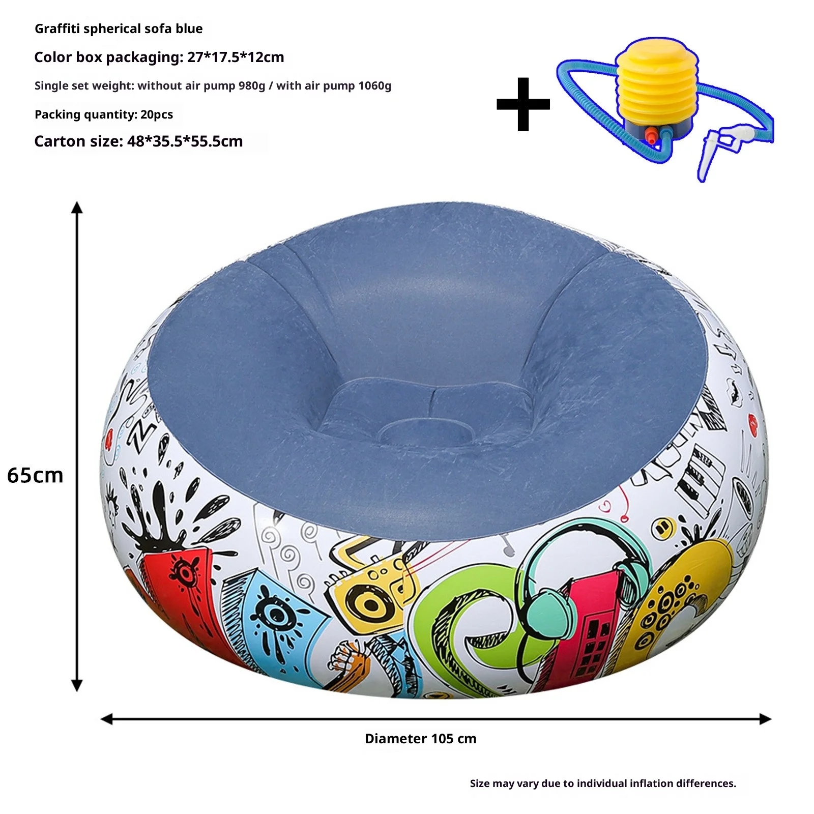 Portable Lazy Inflatable Sofa Chair Air Lounger for Living Room And TV Watching Comfortable Foldable Outdoor Seat Cushion