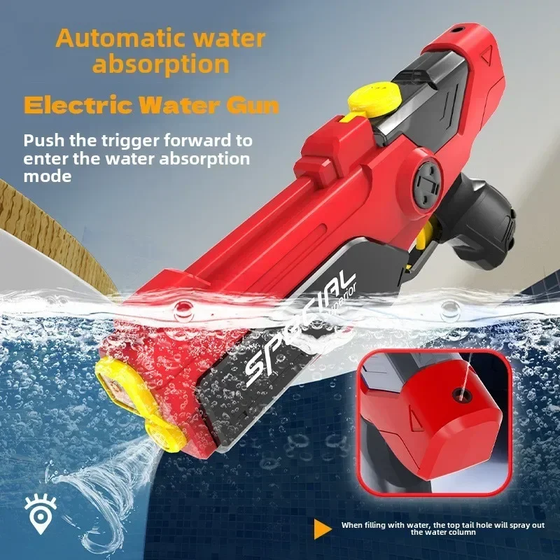 Elektryczny pistolet na wodę automatyczny ciągły strzał pistolet na wodę automatyczne pochłanianie wody pistolet do wyciskania dużej pojemności zabawka na plażę na zewnątrz
