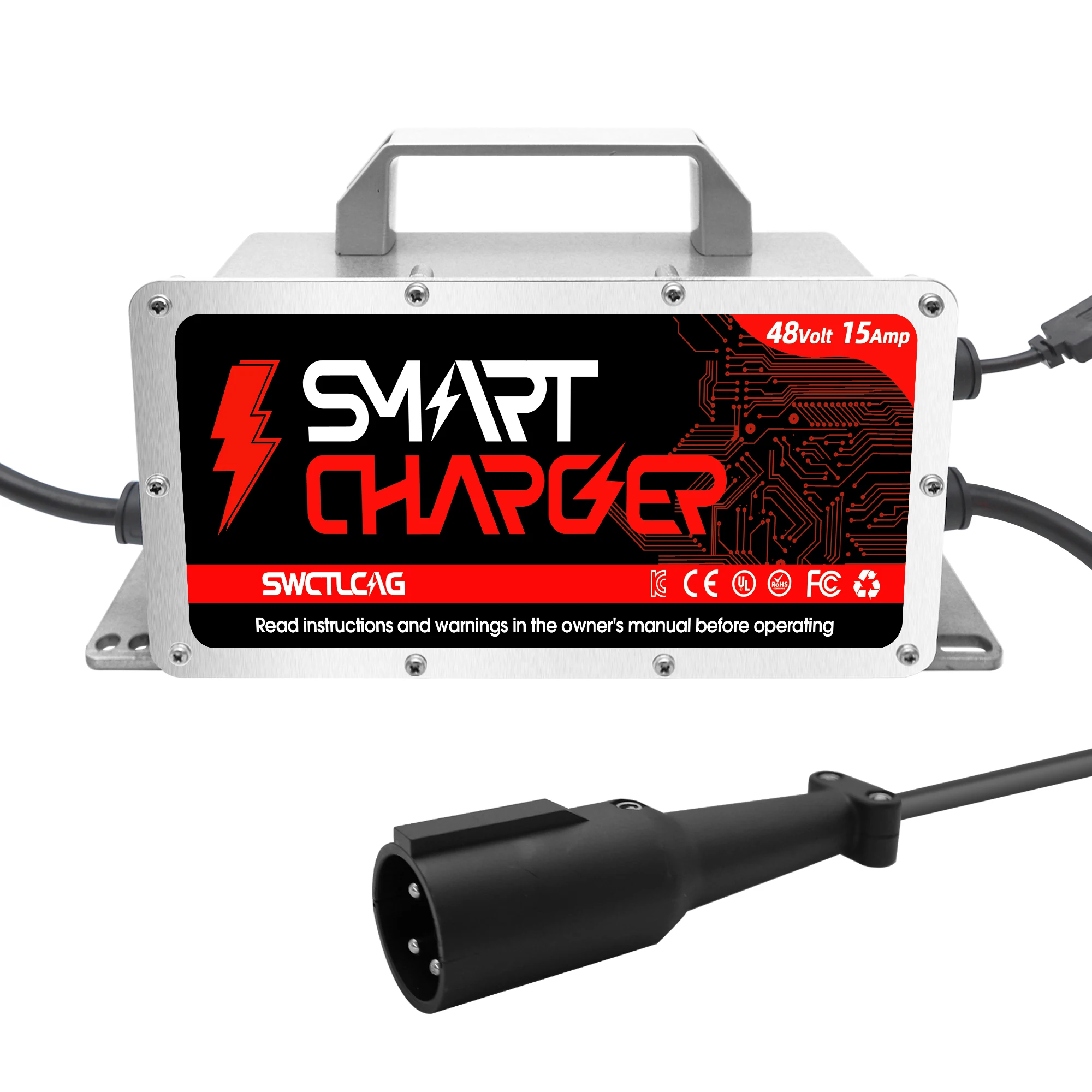 48 Volt 15Amp Golf Cart Lead-Acid Battery Charger for Club Car DS Precedent Tempo Onward 1995-UP