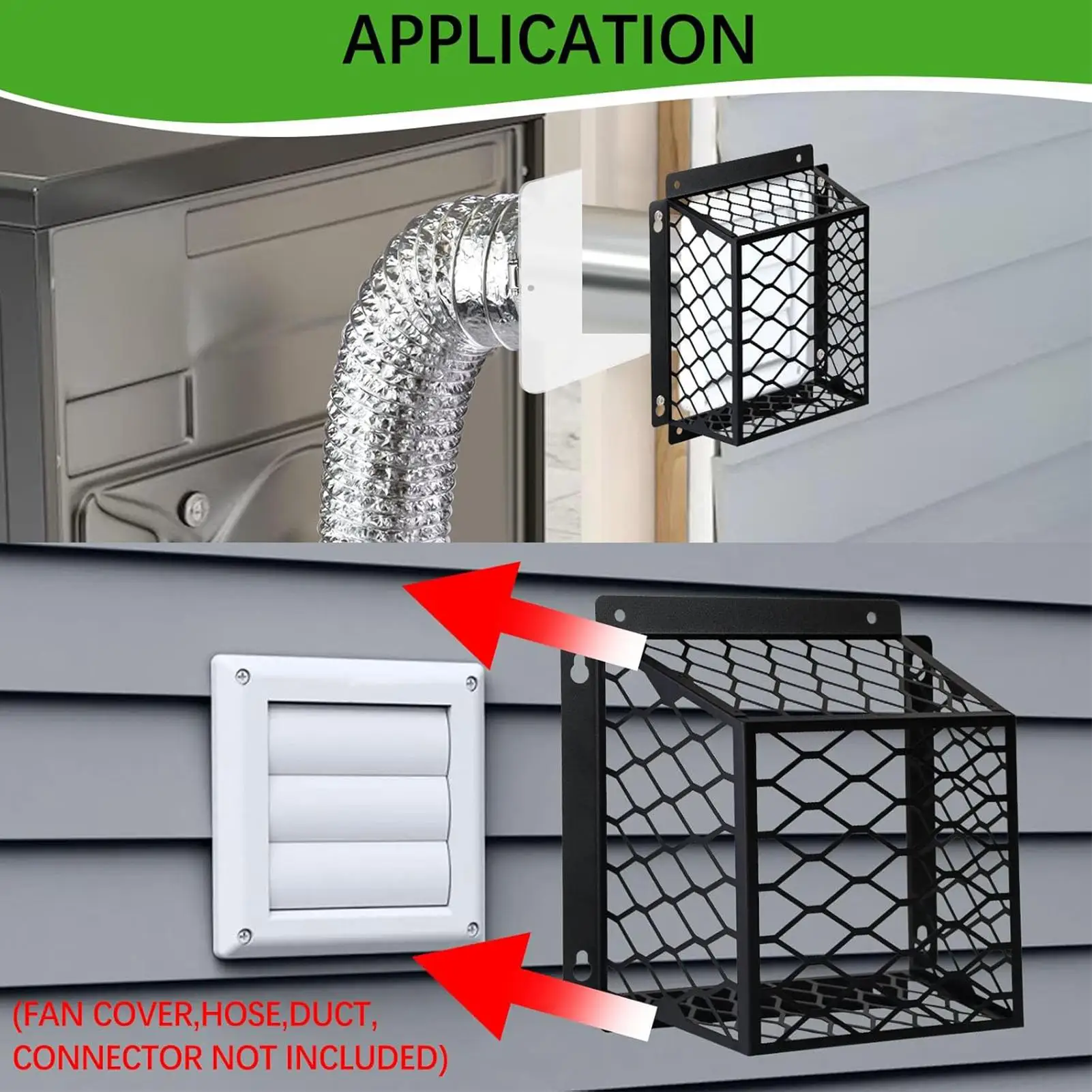 Outdoor Vent Cover Galvanized Steel Protective Cap Bird Guard Wear-Resistant Protective Case Outdoor Covers for 3-4 Inches Dryer