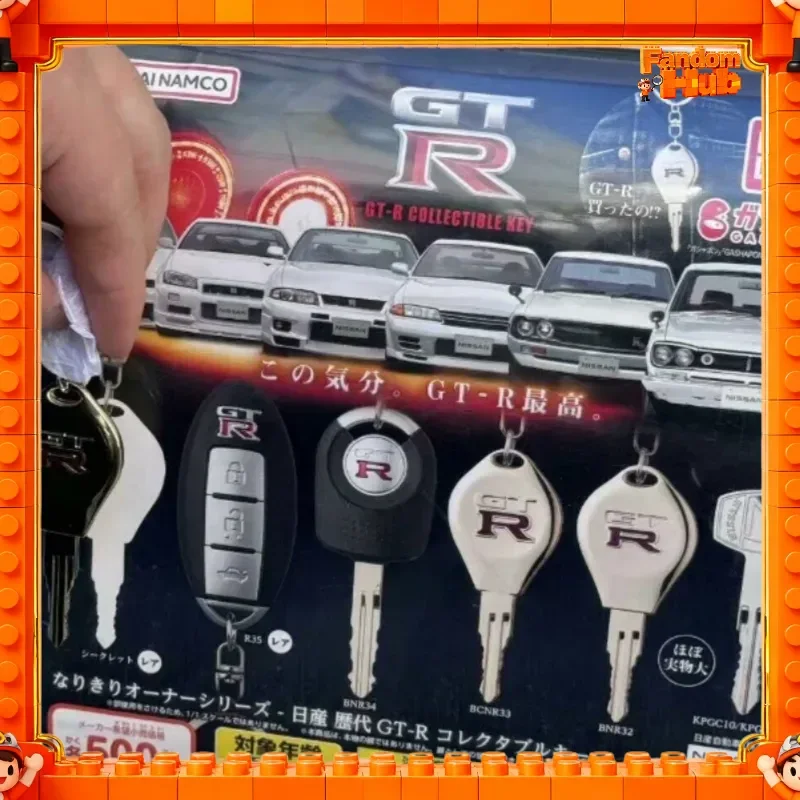 Conjunto de chaveiro genuíno Bandai Gashapon Nissan Skyline Gt-R – R32 / R33 / R35 (Jdm colecionável) presente com pingente de brinquedo