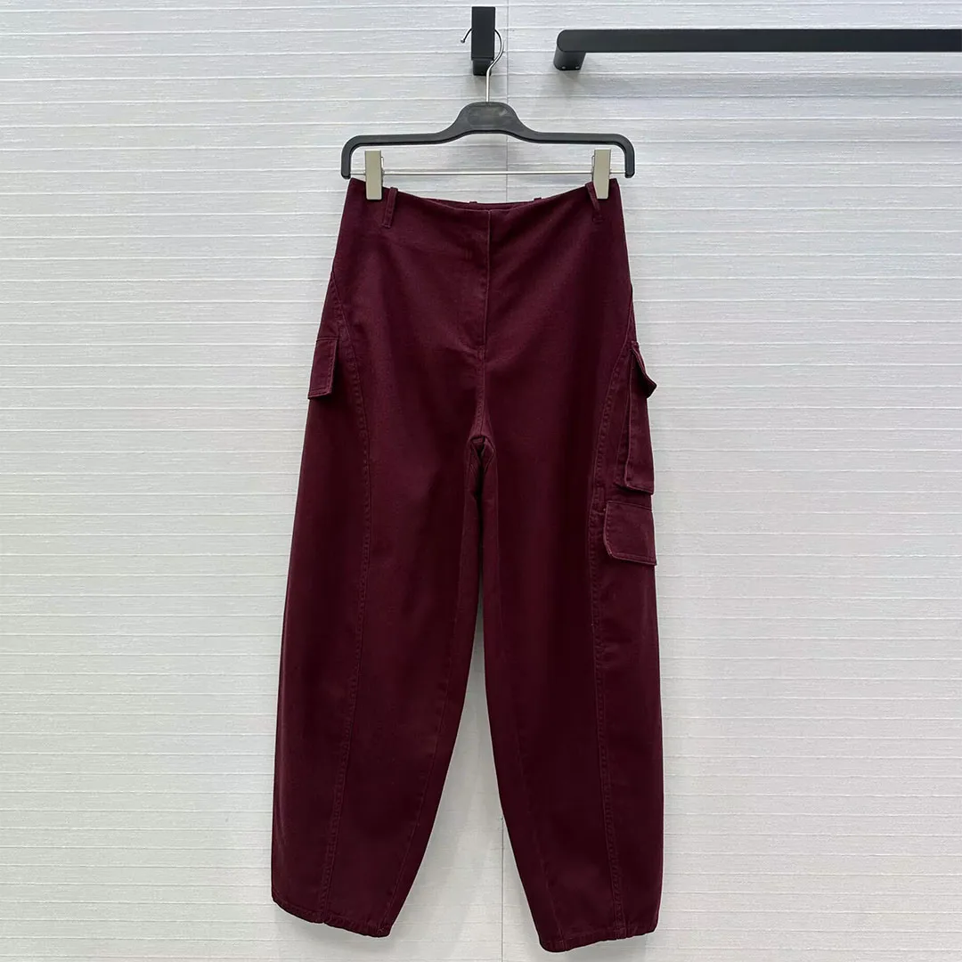 Nuovo autunno vintage streetwear stile safari pantaloni cargo larghi donna vita alta tasche grandi pantaloni casual