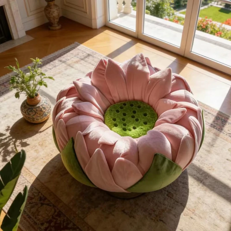 Lotus single sofa chair pink day armchair comfortable recliner living room furniture