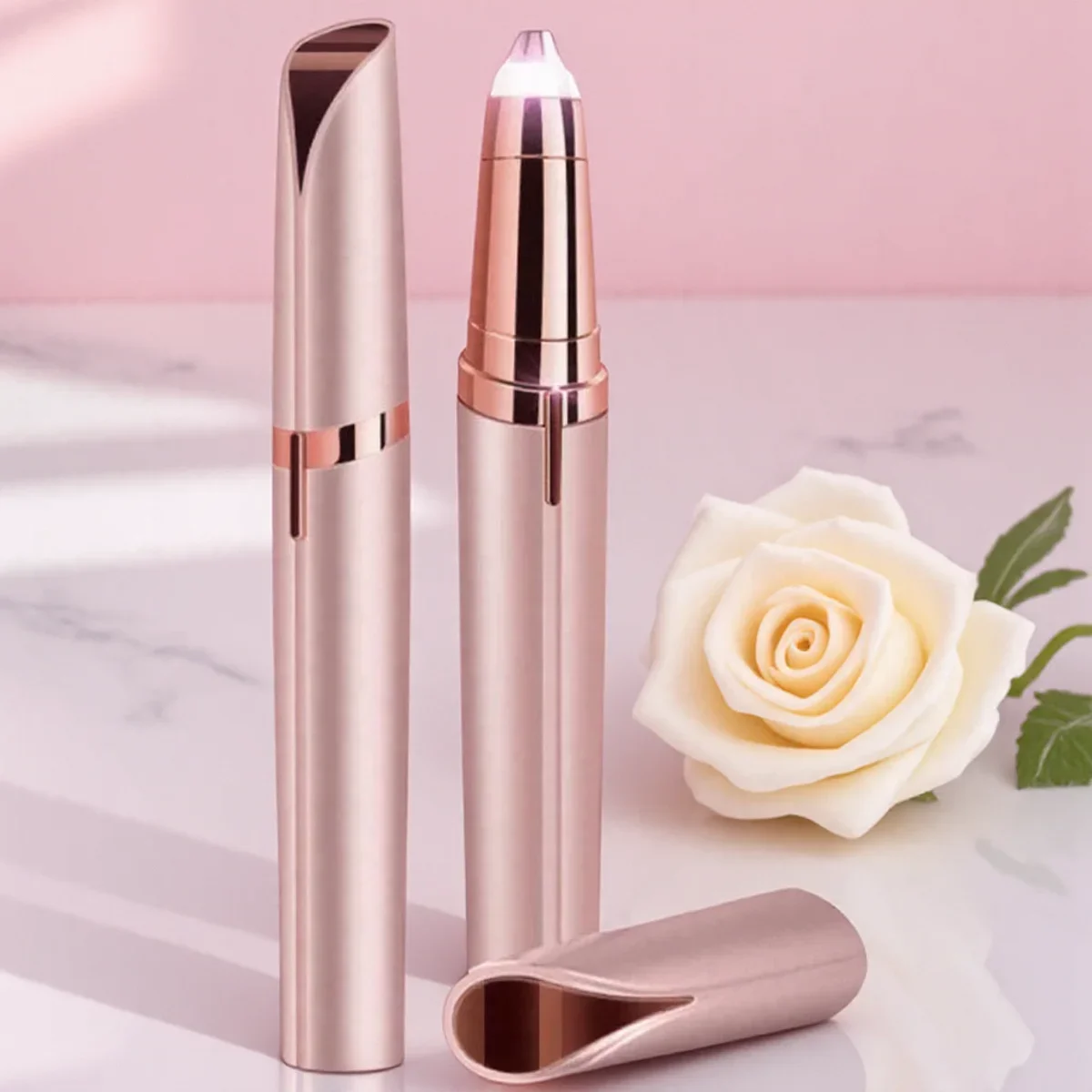 USB Rechargeable Mini Painless Eyebrow Trimmer Facial Hair Removal Shaver Epilator Kit for Women Makeup Tool