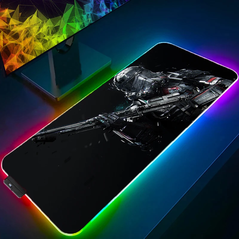 

RGB LED Mouse Pad Gaming Mousepad S-star W-wars Rubber Desk Mat Non-slip PC Laptop Gamer Desk Accessories Keyboard Pad Carpet