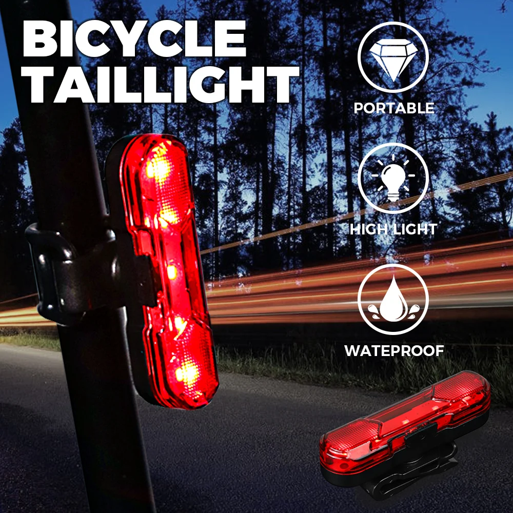 2PCS Bicycle Light USB Seatpost Rear Lamp Waterproof LED Light Tail Flashlight MTB Road Electric Bike Safety Cycling Accessories