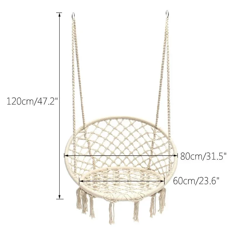 Lace Hammock Hanging Chair Cotton Rope Woven Hanging Basket Swing Indoor Hammock Hanging Cradle Chair Outdoor Hammock Chair