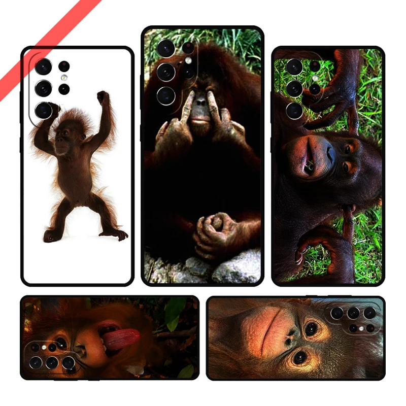 CUTE ORANGUTAN monkey BABY Phone Case For Samsung Galaxy S20 FE S21 S10 S23 Plus S24 S22 Ultra Coque Note20 Note10 S9 S8 Cover