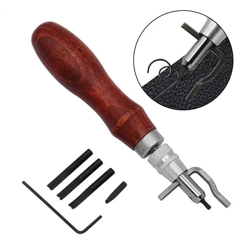 7 In 1 Leather Craft Groover Crease Leather Stitching Tool Edge Press Kit Adjustable Stitching Engraving Trimming Sewing Tools