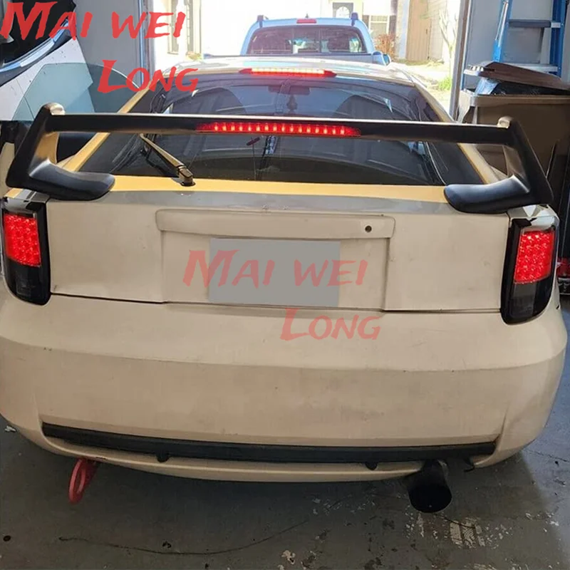 For TOYOTA CELICA Rear TRUNK SPOILER 2000-2005 WITH LED LIGHTS High Quality ABS Plastic Car Spoiler Trunk Boot Wing Spoiler