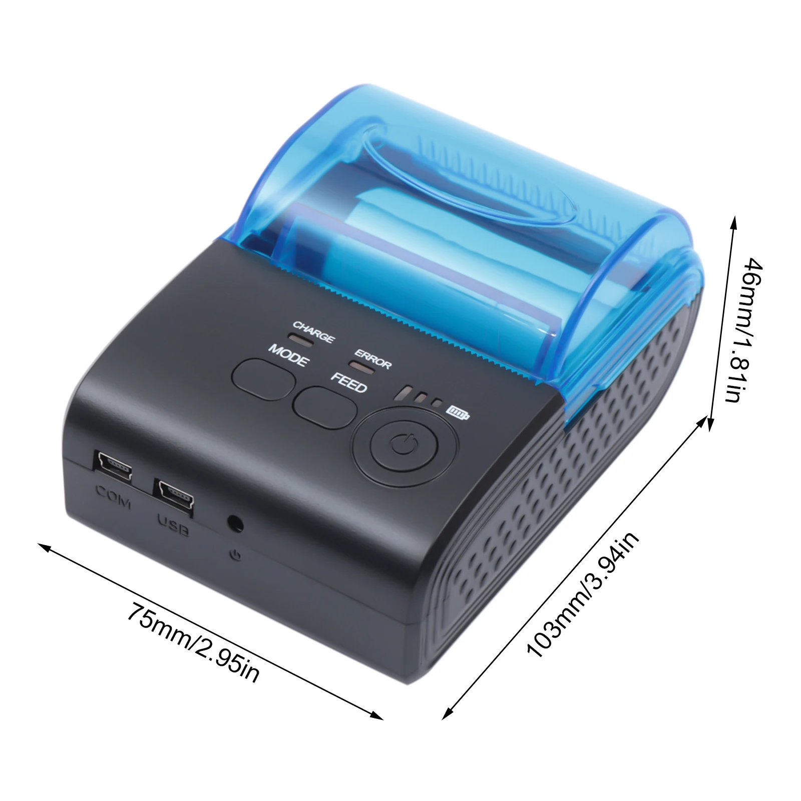 Portable Thermal Receipt Printer, Android Mobile Bluetooth, Large Paper Warehouse, POS Receipt, 58mm, 58mm