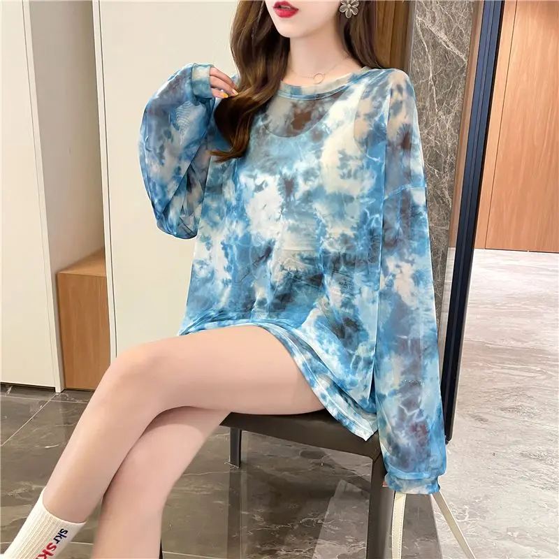 

Sunscreen Long Sleeves Long Thin Ultraviolet Rays and Wear Loose and Versatile 2025 New T-shirt for Women