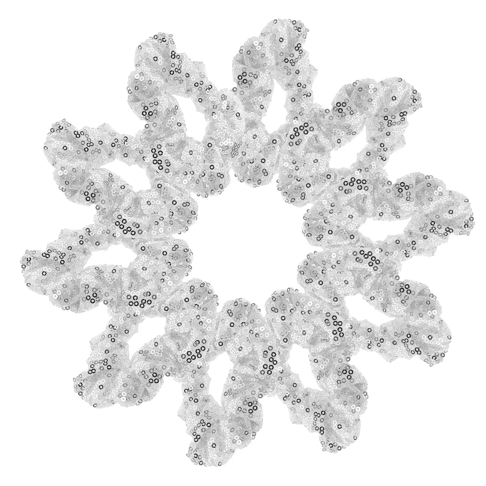 

10Pcs Sequin Hair Scrunchies Shiny Elastic Ponytail Holders for Women Party Wedding Glitter Hair Accessories Sparkly Scrunchies
