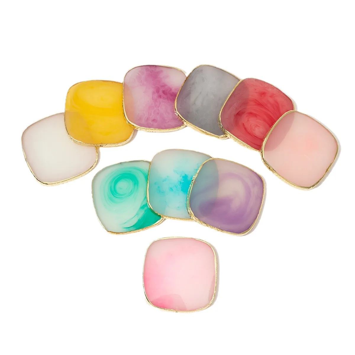 Resin Paint Nail Art Plate - Cosmetic Mixing Palette Display for Makeup and Polish - Square Tray Manicure Tool