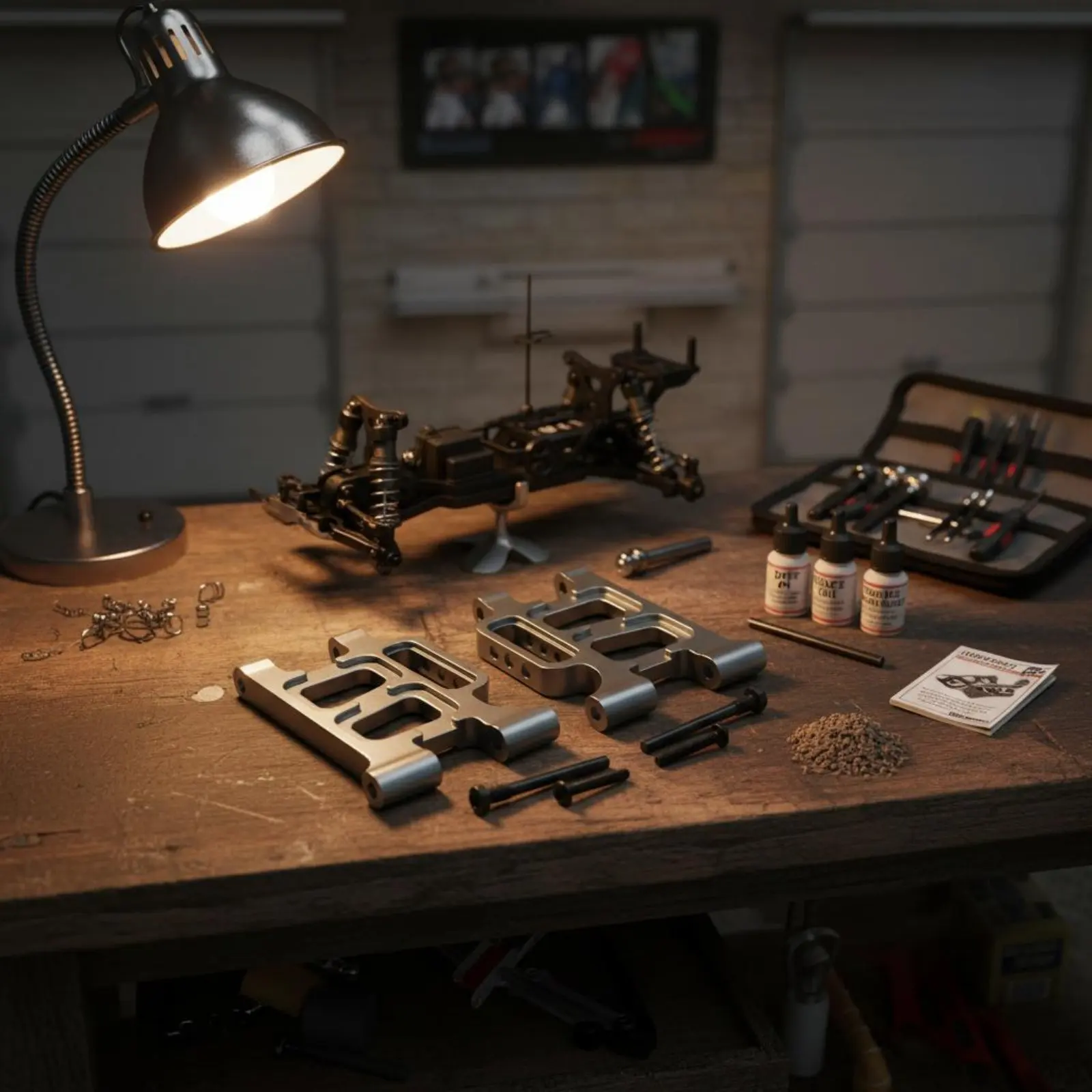 

2 Pieces Front Lower Shock-Absorbing Limb 6061 Aluminum RC Car Front A-Limb Hobby Vehicle Components Anodized Finish Direct Fit