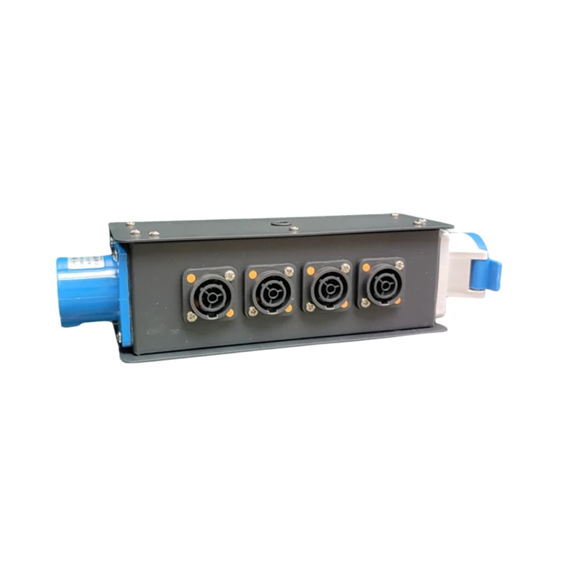 IEC60309 16A 3P Input 4 Channels PowerCon True1 Outputs Portable Power Distribution Distro Splitter Box