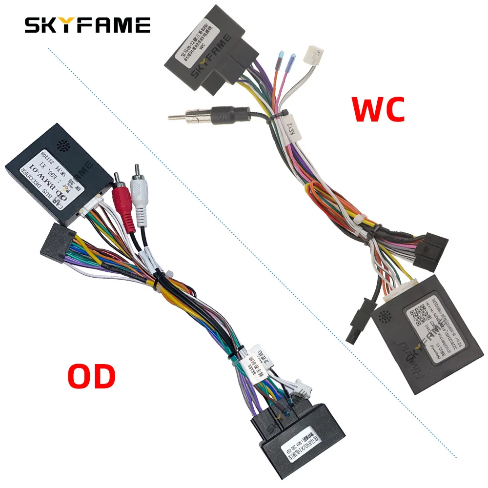SKYFAME سيارة 16pin الأسلاك تسخير محول Canbus صندوق أندرويد راديو كابل الطاقة لسيارات BMW 3 سلسلة E90 E91 E92 X1 E84 E81 E87