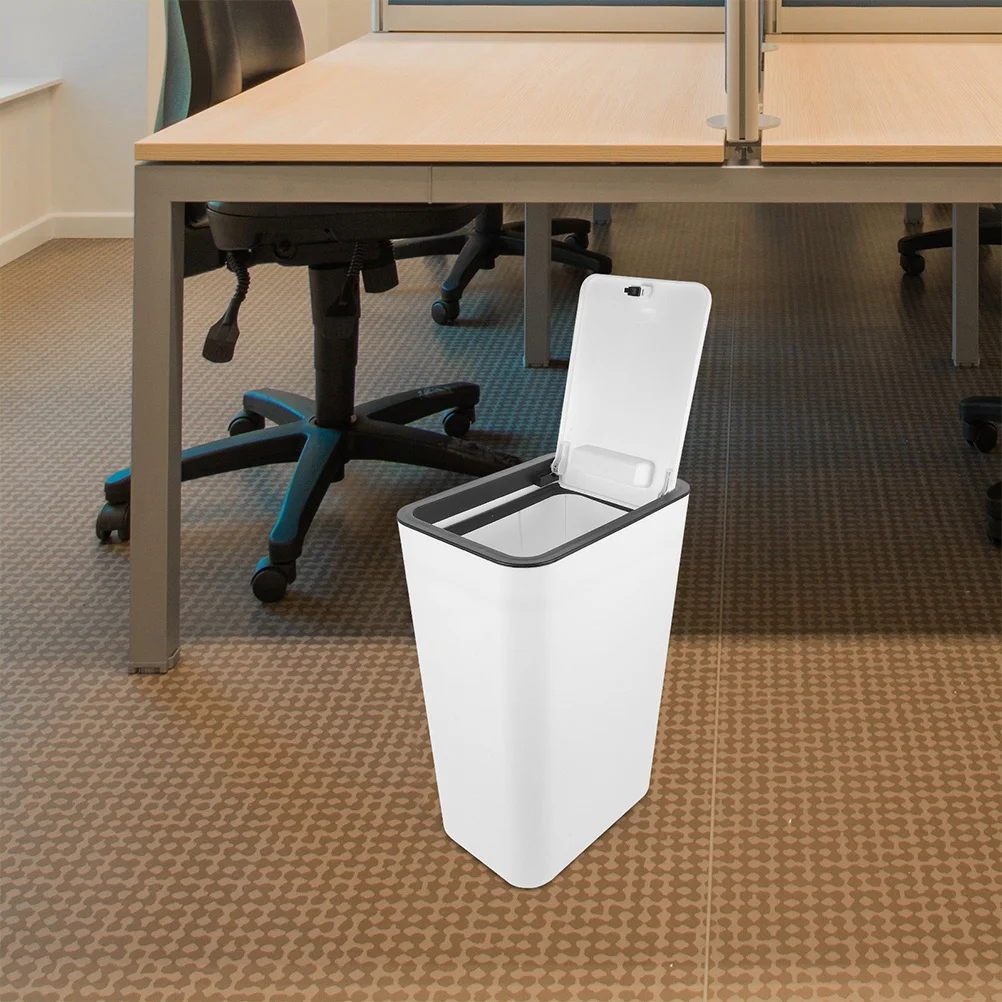 

Push Trash Can Covered Office with Lid Bathroom Small Laundry Press Plastic Garbage