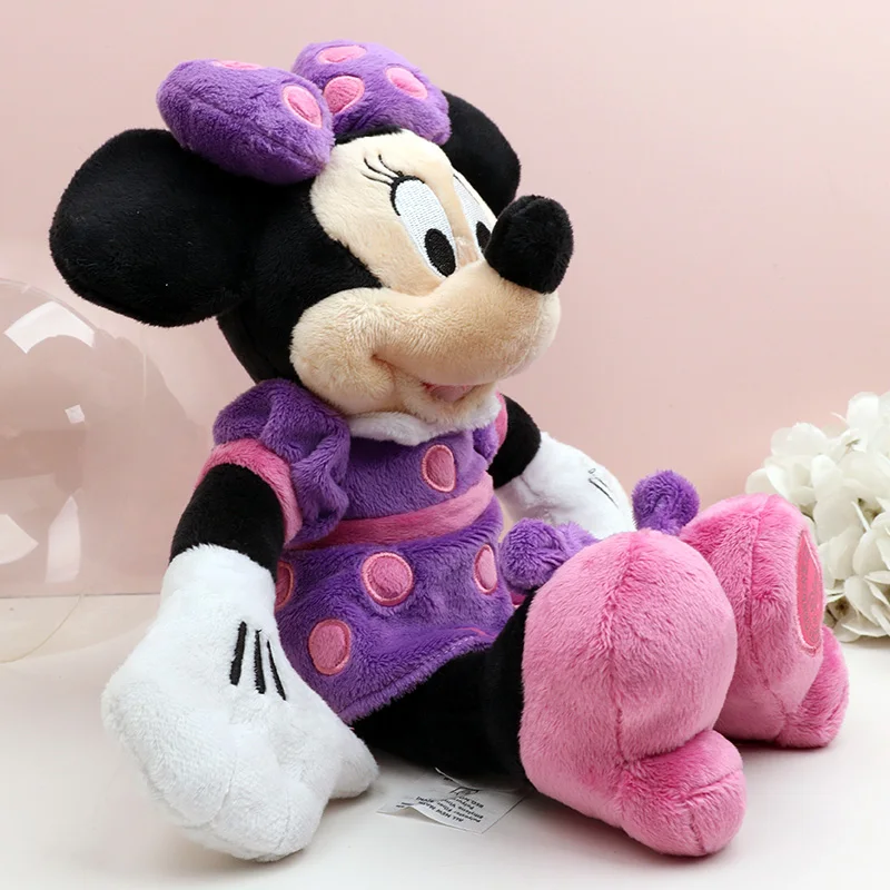 Minnie Mouse Plush Toys For Girls 30cm Kawaii Purple High Quality Dolls Stuffed Animal Kids Anime Collection Toy Xmas Gifts New