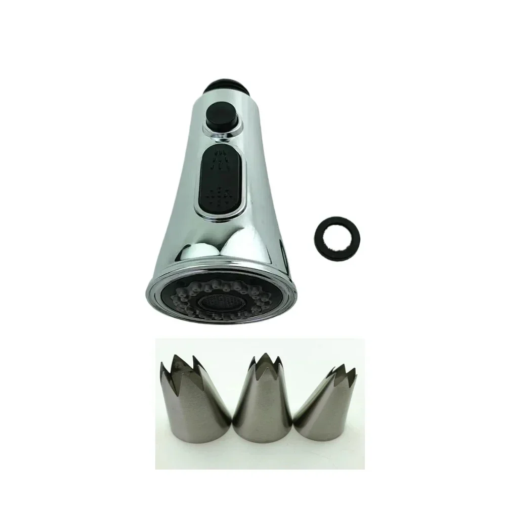 Straight Six Teeth 1piece Set Decorating Mouth Cookie Cup Cake Puff Rose Baking Tools Shower Head, Flower Shaped Device