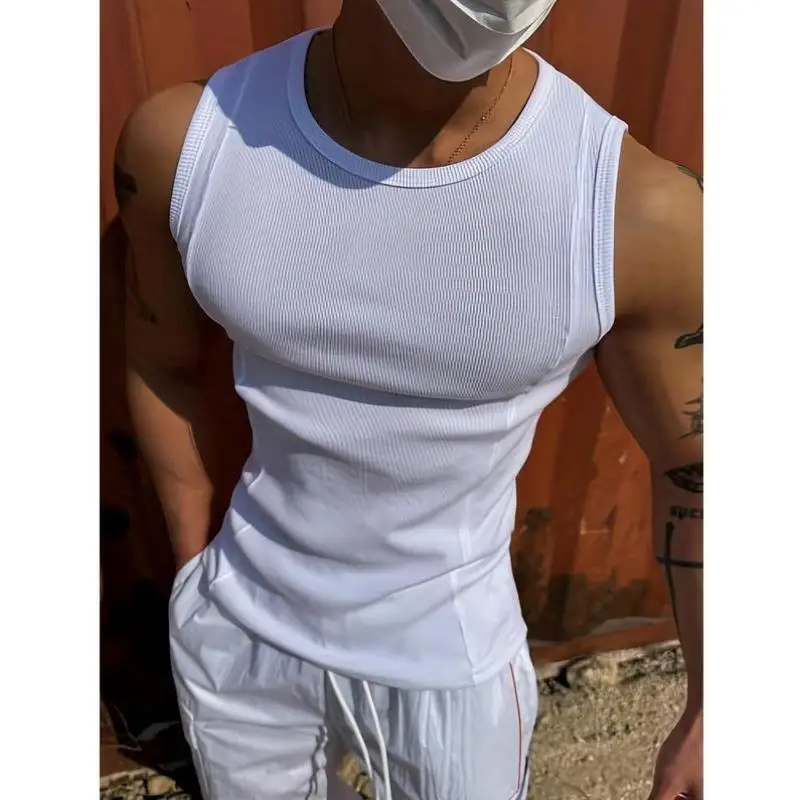 

Мужской летний спортивный жилет, цельный широкий вязаный жилет, молодежный модный жилет, импортированный из Китая, воротник-стойка, специальное издание