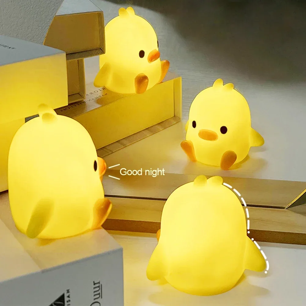 Animal Cartoon Duck Chicken Led for Soft Light Night Baby Children Kid Bedroom Decorative Lighting Home Decoration Moon Lamp