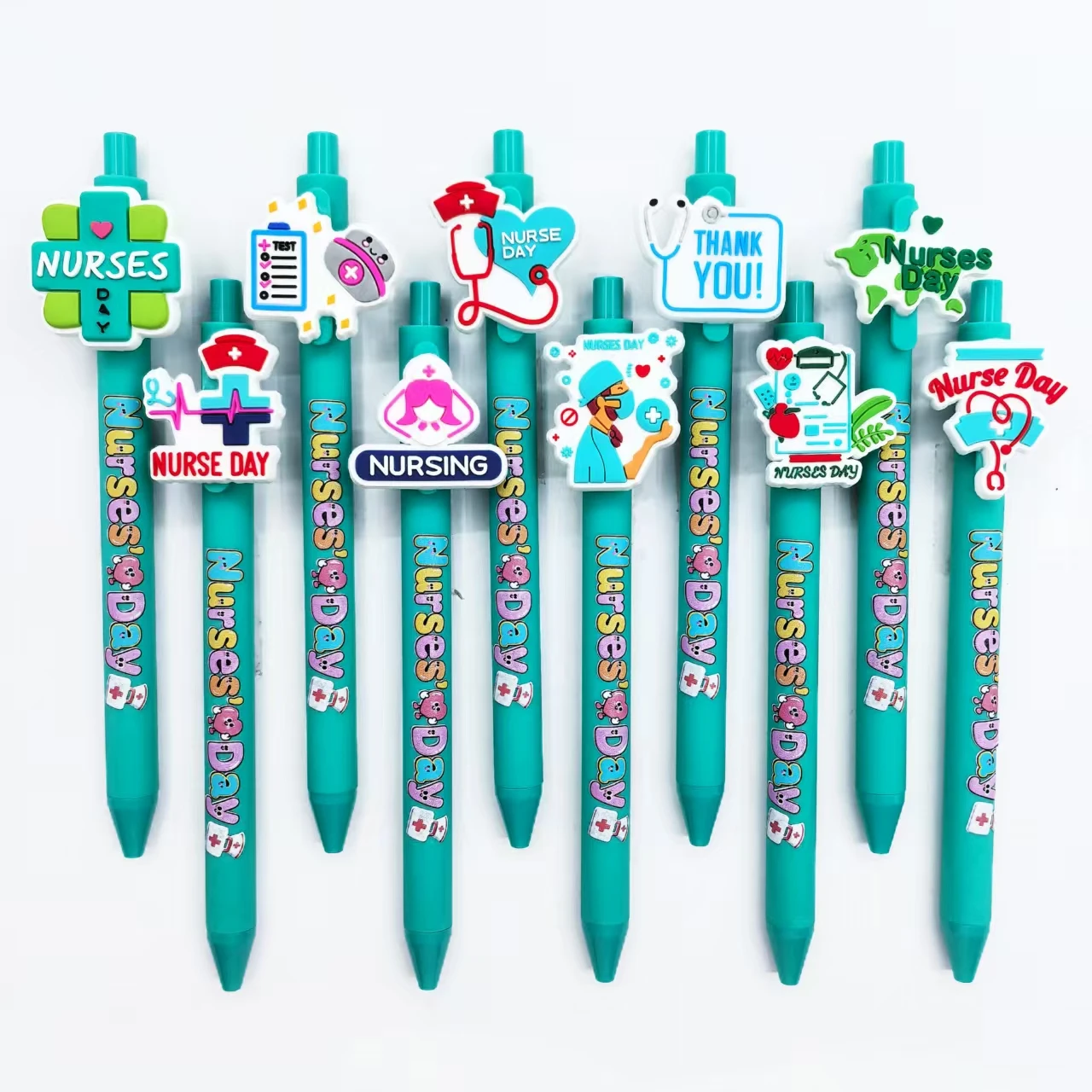 

10 шт. новые шариковые ручки с принтом ко Дню медсестер, креативные медицинские ручки, канцелярские принадлежности в подарок на День медсестры