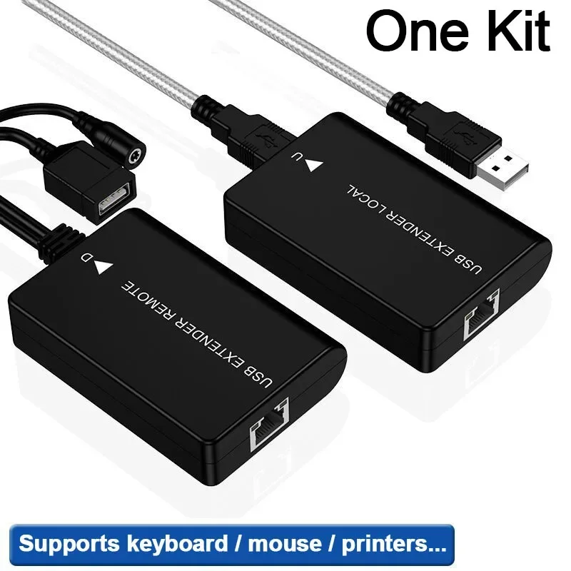 

USB-удлинитель RJ45 через Ethernet Cat5e Cat6 Кабель для подключения сетевого USB-кабеля 60 м Поддержка USB-флеш-накопителя Мышь и клавиатура