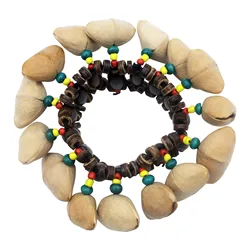 Colorful Hand Chain Bracelet African Drum Nutshell Handbell Natural Nut Shell Percussion Musical Instrument Children Toys