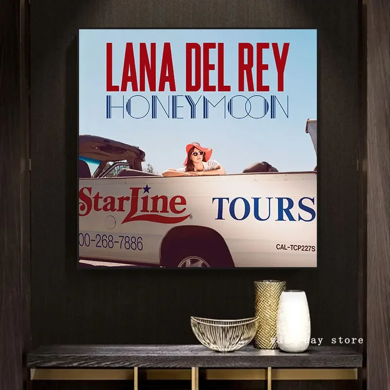 Lana Del Rey Star Musician Poster Album Cover Art Photo Home Decor Canvas Painting Wall Art Picture Aesthetic Room Decor