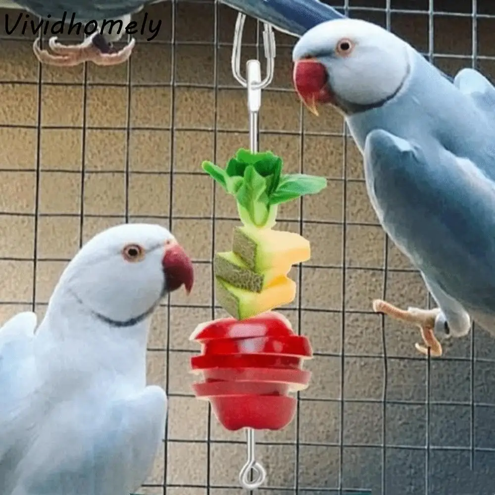 

Держатель для корма для птиц из нержавеющей стали, регулируемая нержавеющая клетка для кормления для птиц с крючком, подвесной овощной шампур, клетка для птиц