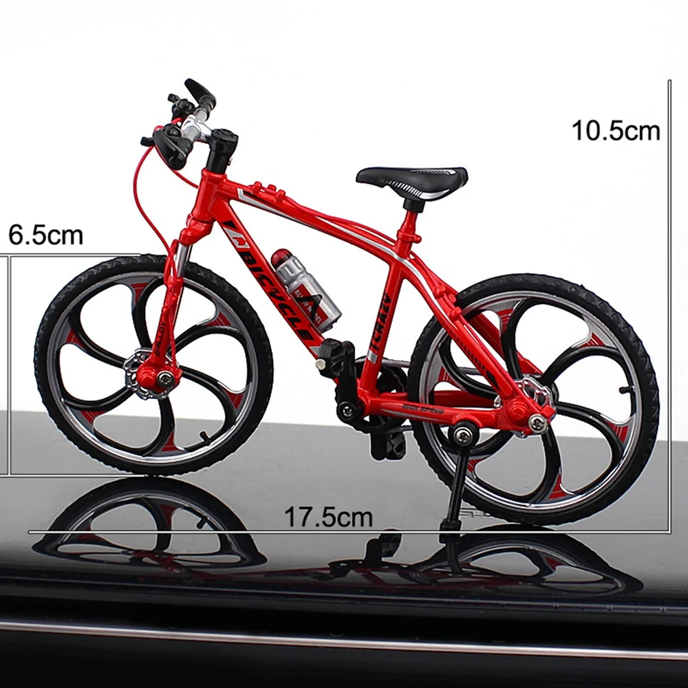 Mini Alloy Finger Bicycle Model Racing Toy Creative Simulation Metal Mountain Bike Set Collection Toys for Boys,Red