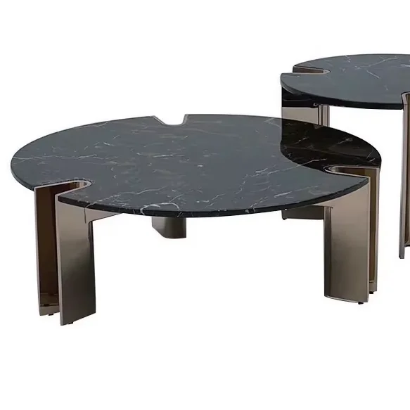 Modern Living Room Furniture Center Coffee Table Stainless Steel Metal Iron Unique Custom Coffee Table Marble Coffee Table Set