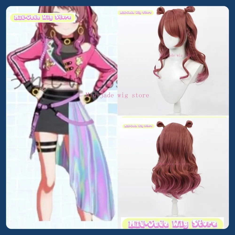 

Mid-jade Wig Store Idolmaster School Hanami Saki Cosplay Wig Anime Game Role Playing Synthetic Hair Halloween Party