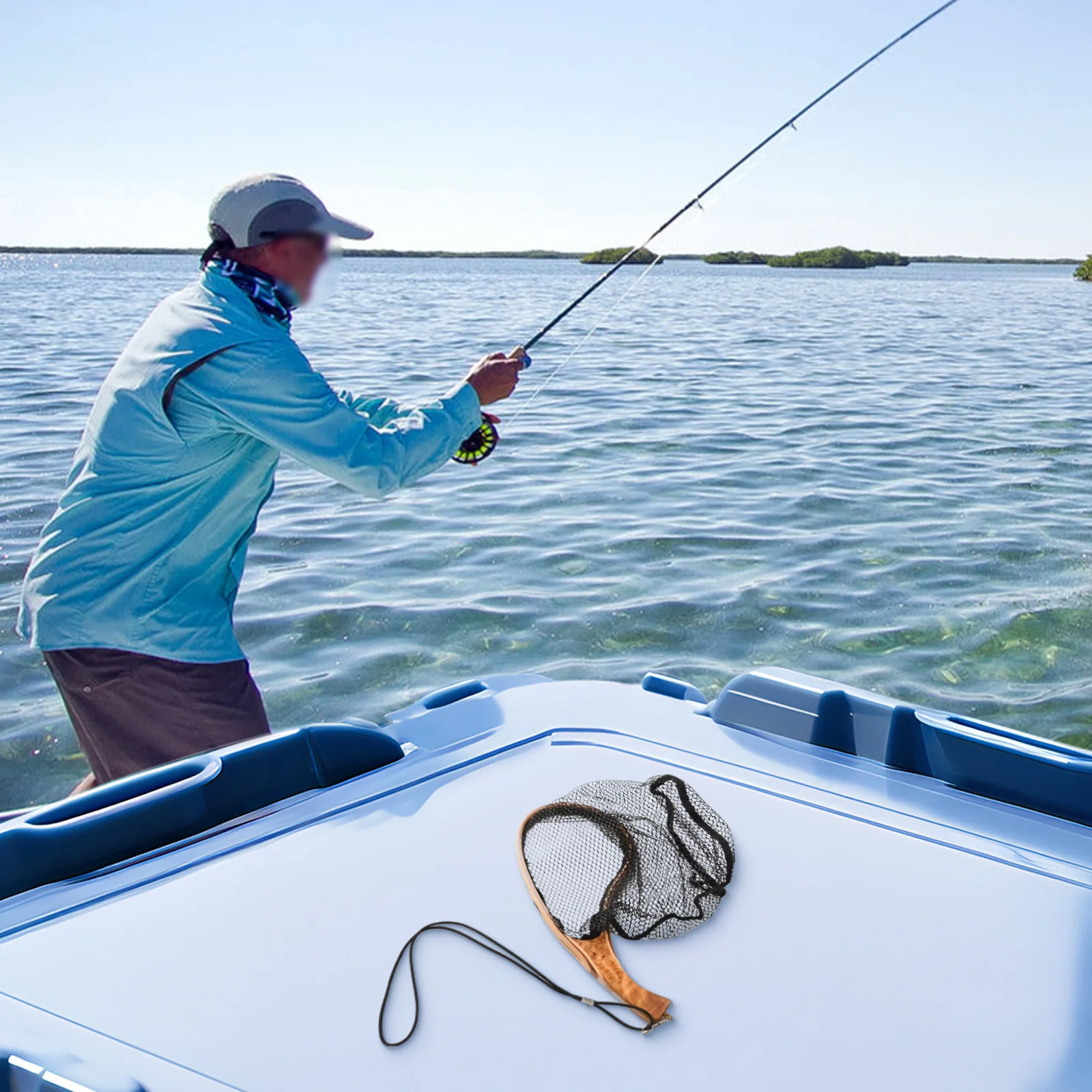 

Fly Fishing Net Landing Catch Release Net Wooden Frame Stream Fishing Net Trout Catcher Network Outdoor Fishing Tackle