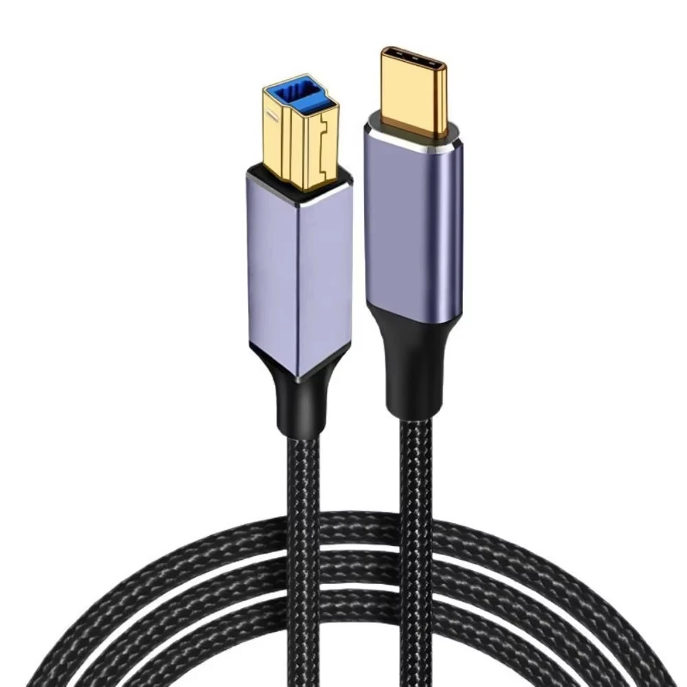

Male to Male USB C to USB B 3.0 Cable Braided Nylon Gold Plated Type-C Printer Cable Durable Data Transfer for Epson HP Canon