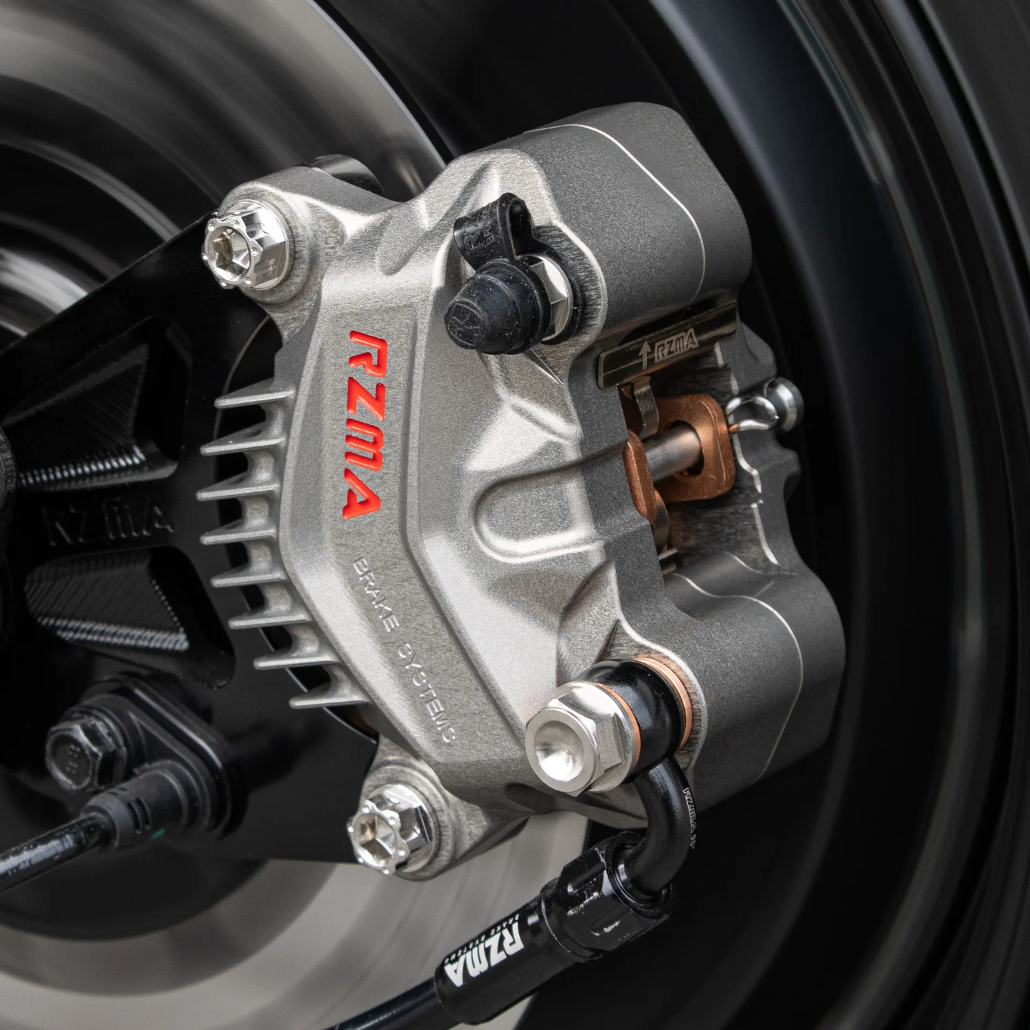 RZMA G-M607 Small Crab Brake Caliper Hard Anodized Champagne Aluminum