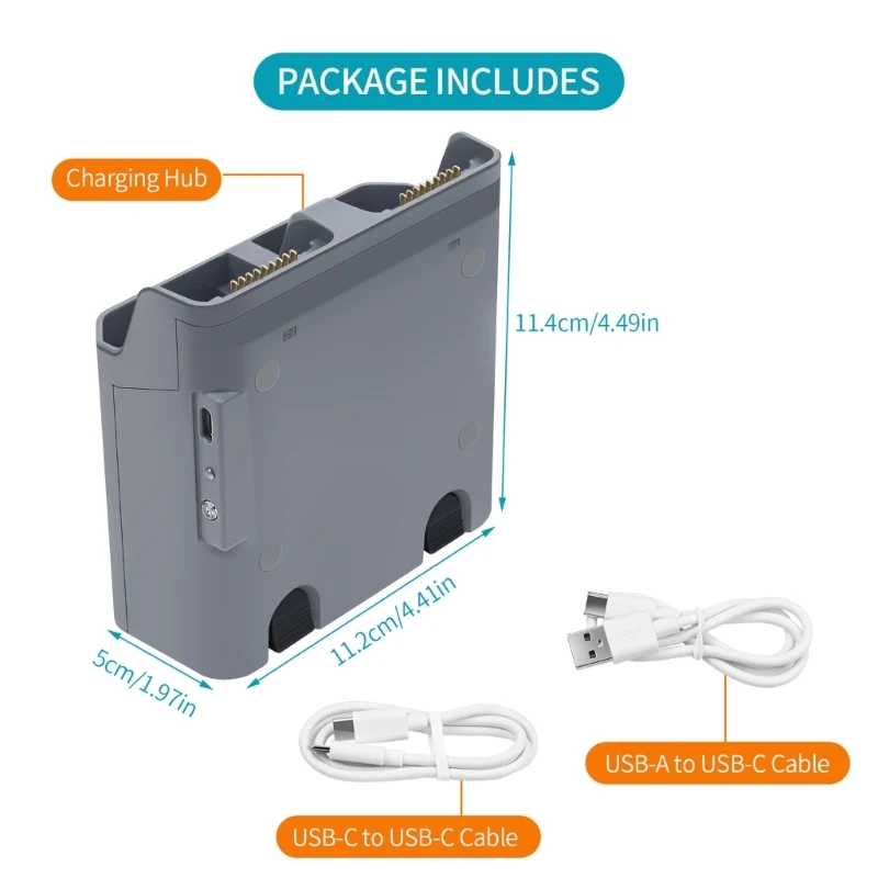 Hub ricarica per batterie per caricare due batterie per i caricabatterie Air 3 Flight