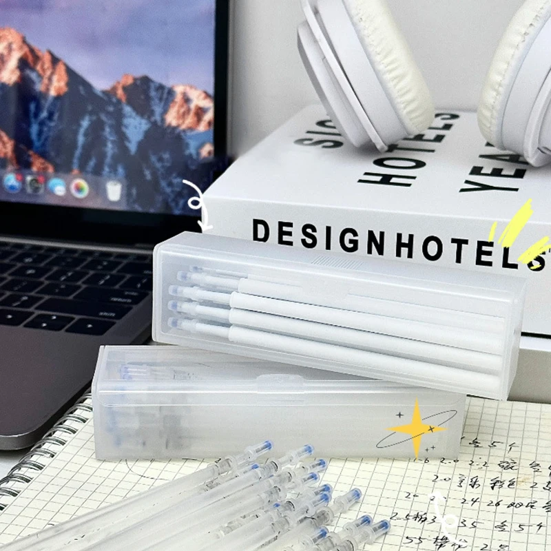 PP Transparent Plastic Pencil Case Lightweight Large Capacity Pencil Box Pen Storage Students School Stationery Supplies