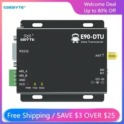 433MHz Wireless Transceiver LoRa CDEBYTE E90-DTU(433L20)-V8 RS232 RS485 20dBm Long Range PLC Transceiver Receiver Radio Modem