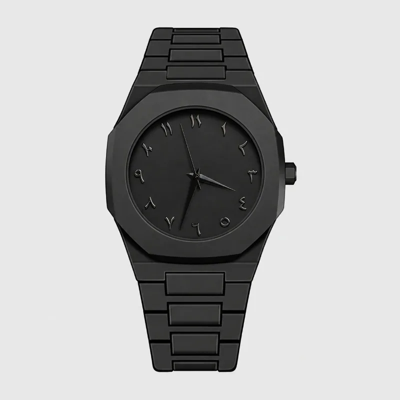New Fashion Men Watch Simple Octagon Arabic Digital Dial Quartz Watches for Men Women Casual Business Male Wristwatch Clock Gift