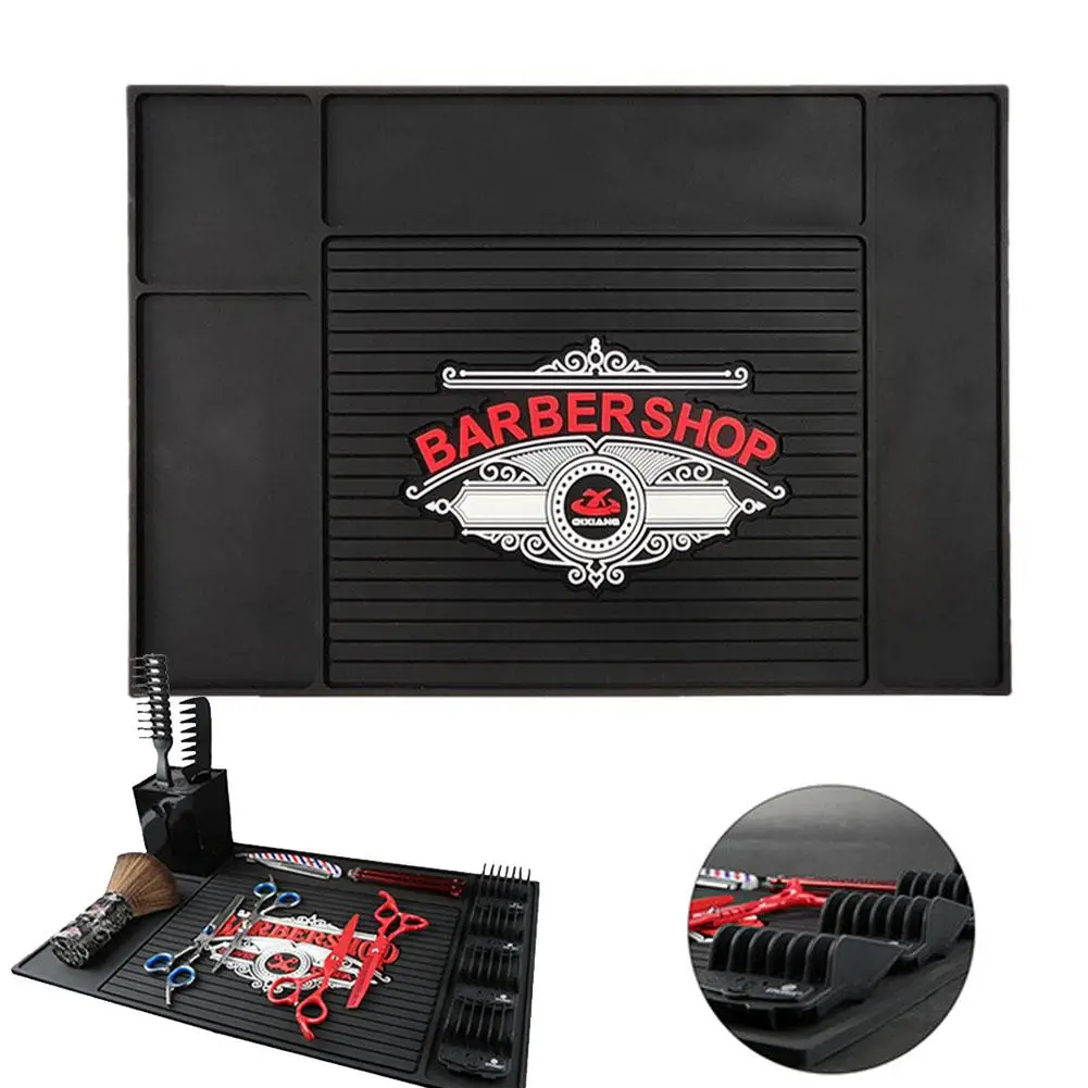 Barber Mat 45cm Hairdressing Tool Mat PVC Non-Slip Heat Resistant Organizer Pad For Salon Clippers Scissors