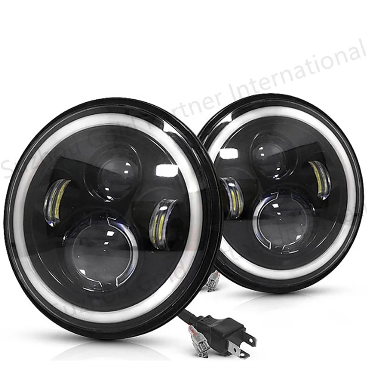 

Round 7" E9 7inch led headlight faros for Lands Rovers 90/110 Defender