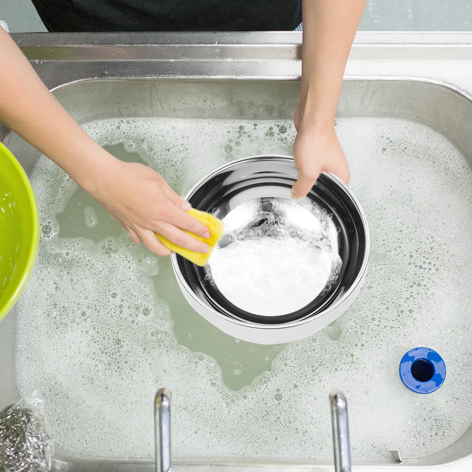 

2Pcs Double Insulation Stainless Steel Bowls Sturdy Salad Soup Bowls for Home Restaurant Use Stainless Steel Bowl