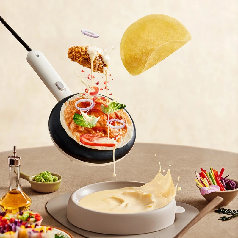 Pancake Machine Single-side Heating Crepe Maker Household Small Egg Roll Machine Cake Machine Non-stick Coated Pancake Pan