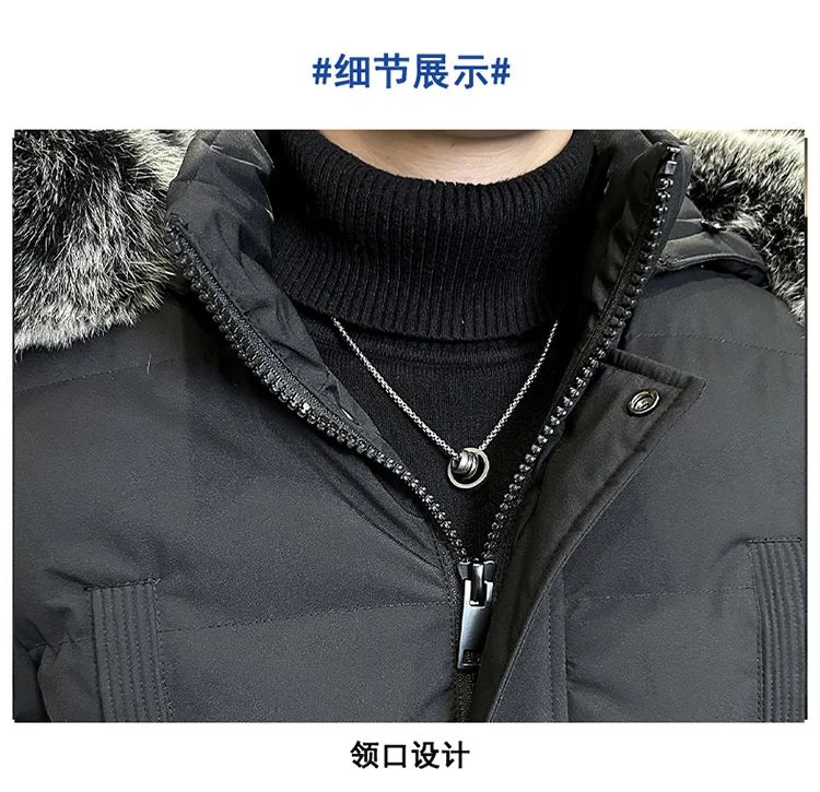 Autumn Winter Main Push Mid Length Solid Color Hooded Cotton Coat For Men Plus Size Korean Style Thick Warm Unisex Youth Trendy