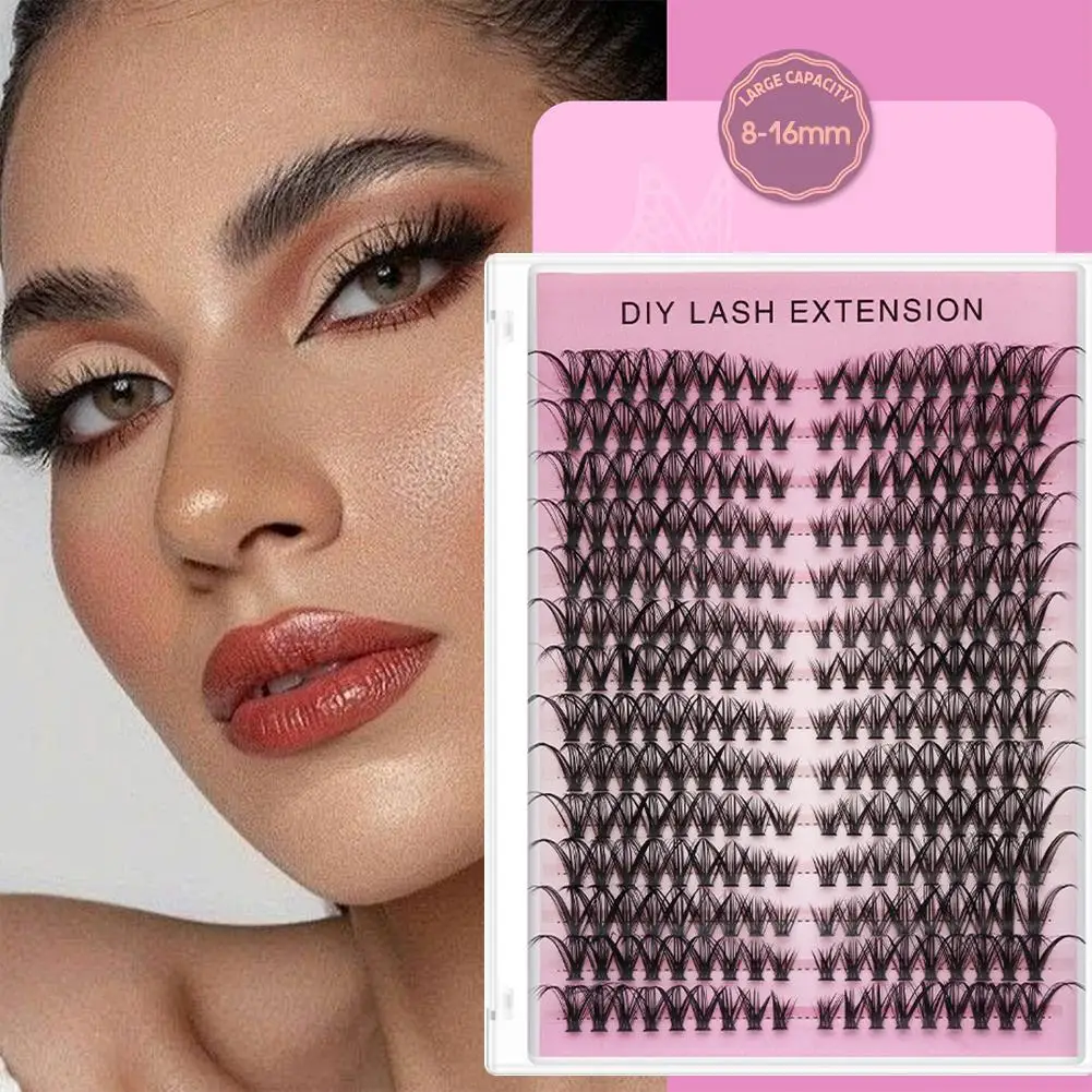 ขนตาปลอมแบบ DIY 14 แถว ขนตาปลอมแบบเป็นช่อ ขนตาธรรมชาติ ฟู นุ่ม แบบตาแมว ต่อขนตาแบบเส้นเดี่ยว อุปกรณ์แต่งหน้า